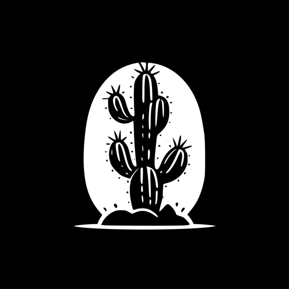 cactus, zwart en wit vector illustratie
