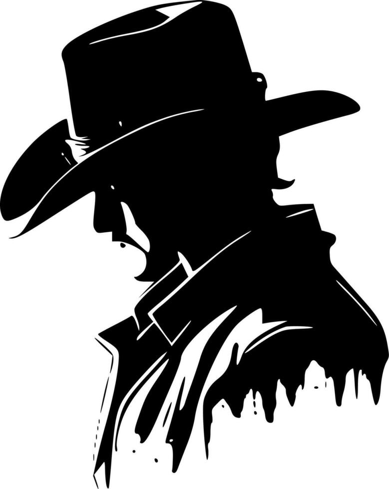 cowboy, minimalistische en gemakkelijk silhouet - vector illustratie