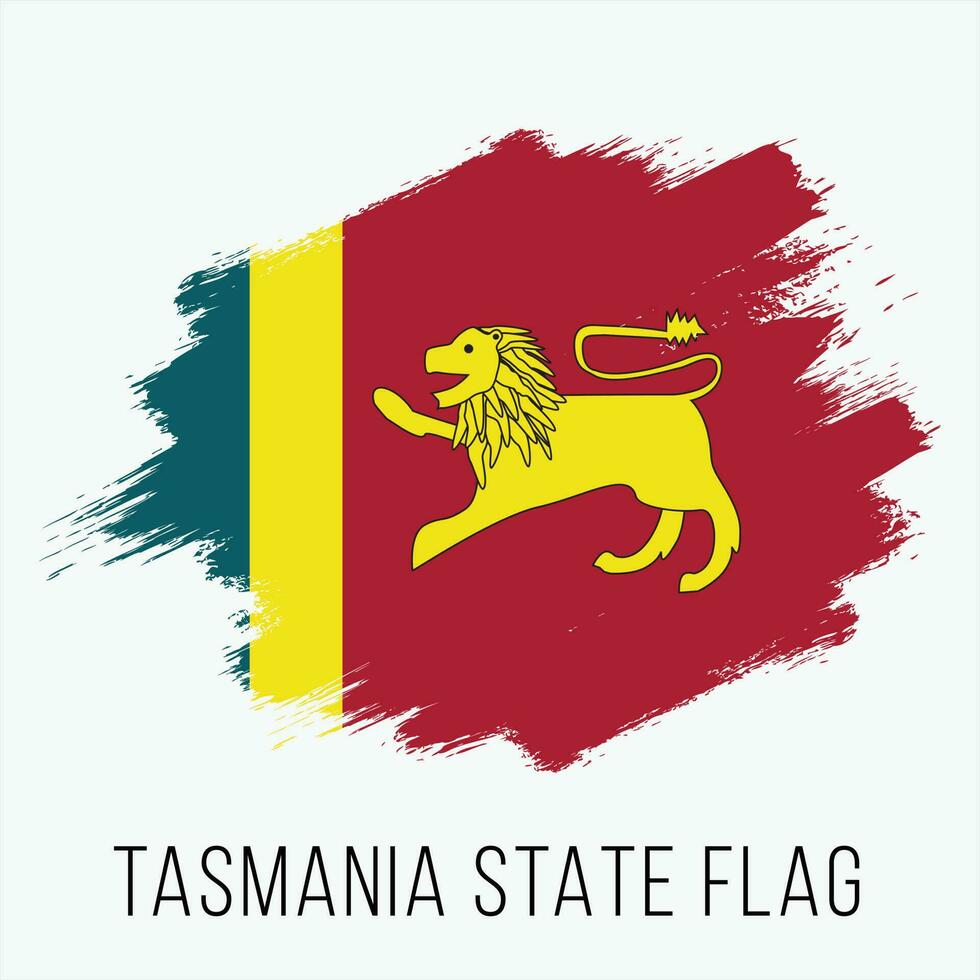 grunge Australisch staat Tasmanië vector vlag ontwerp sjabloon