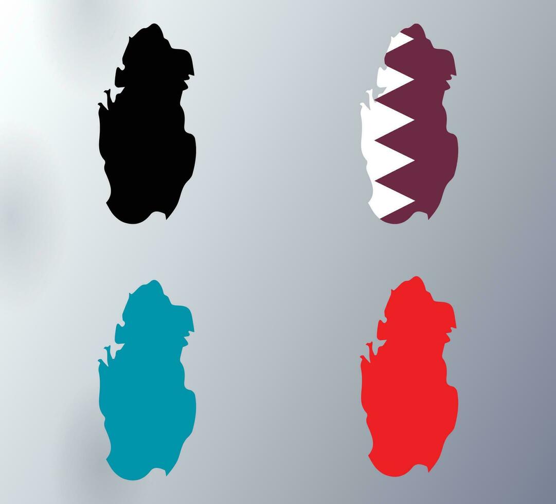 vector illustratie van qatar kaart Aan een wit helling achtergrond