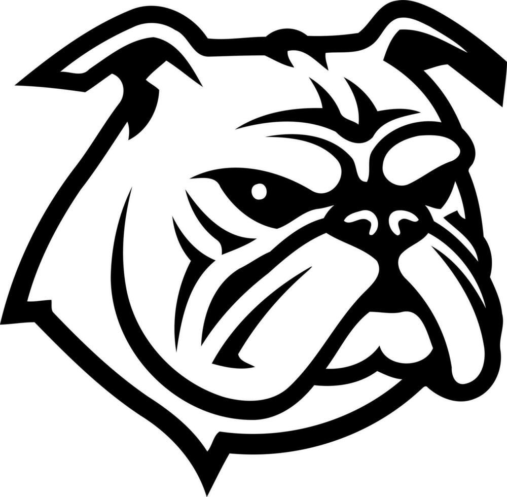 hond bulldog dier in zwart en wit vector