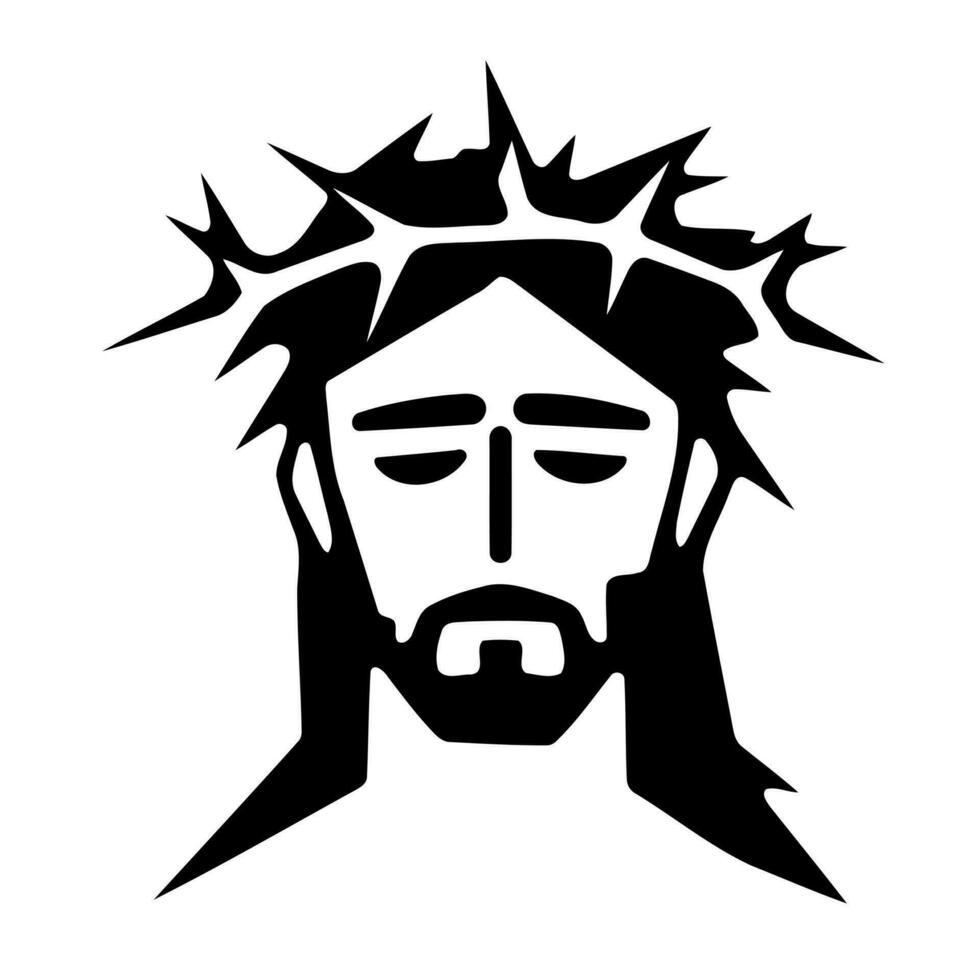 christen religieus figuur Jezus Christus met kroon van doornen vector