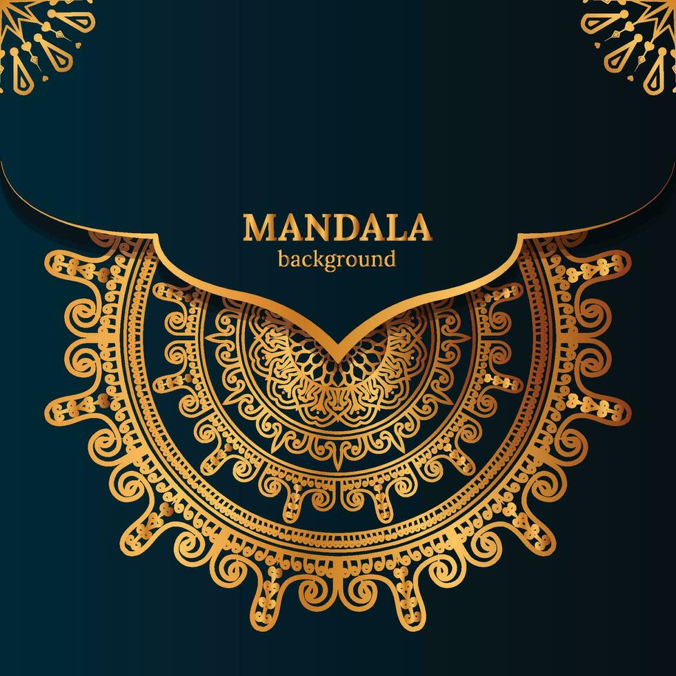luxe mandala achtergrond met gouden arabesk patroon Arabisch islamitisch ontwerp vector