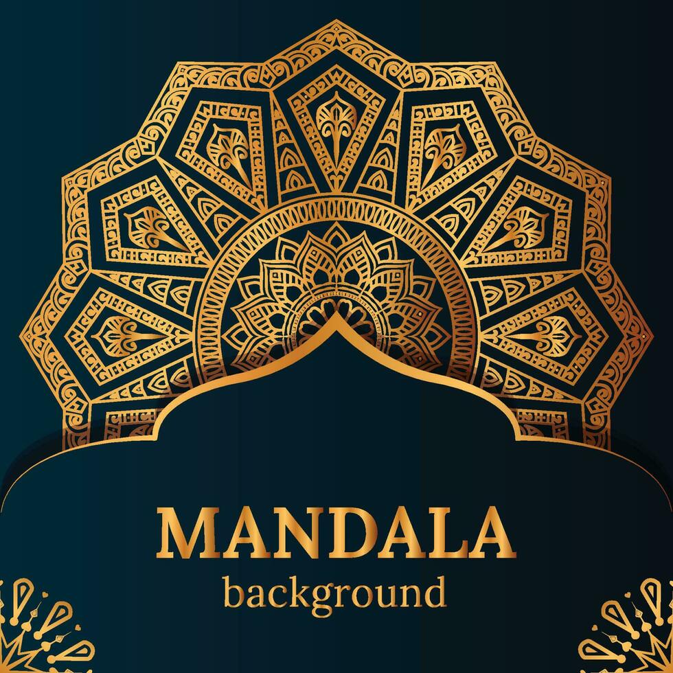 luxe mandala achtergrond met gouden arabesk patroon Arabische islamitische Oost-stijl vector