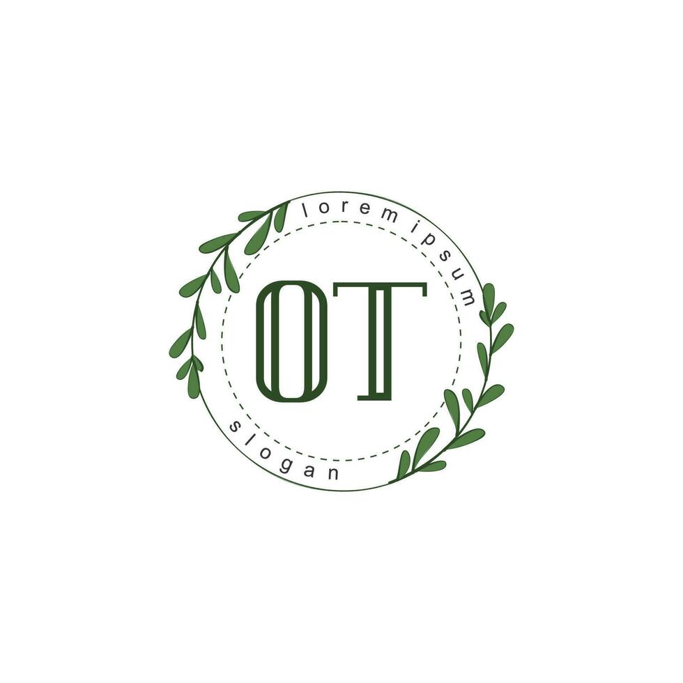 ot eerste schoonheid bloemen logo sjabloon vector