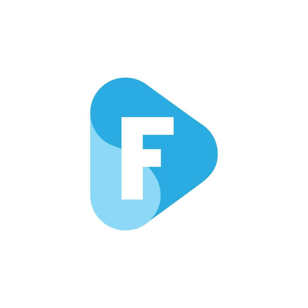 brief f driehoek laten vallen water symbool ontwerp logo vector