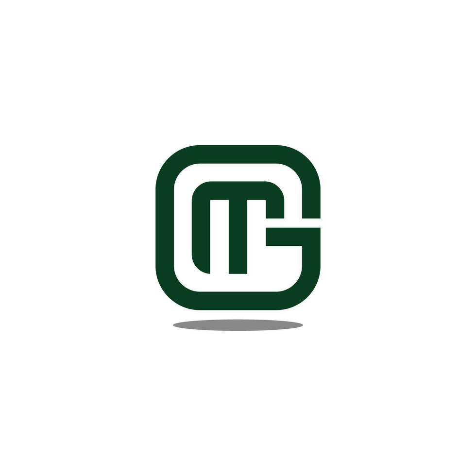 abstract brief gm plein meetkundig schaduw logo vector