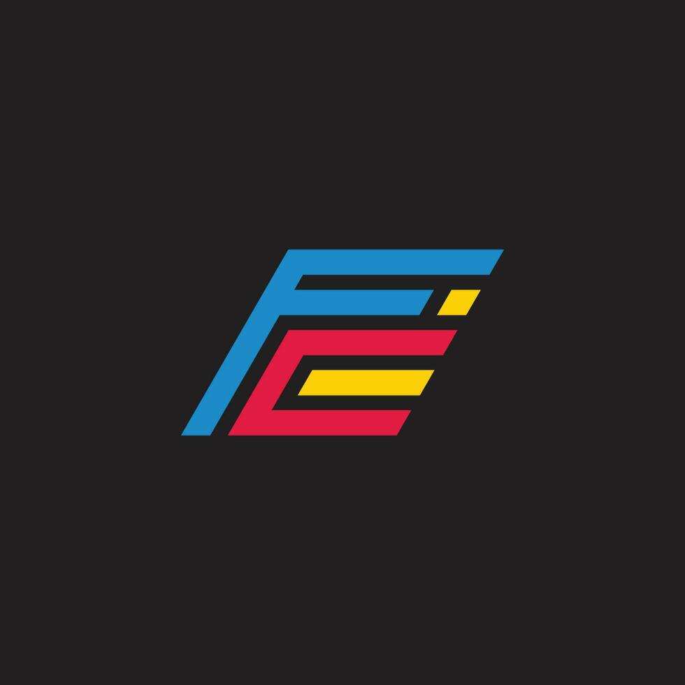 brief fc kleurrijk snel beweging beweging meetkundig logo vector