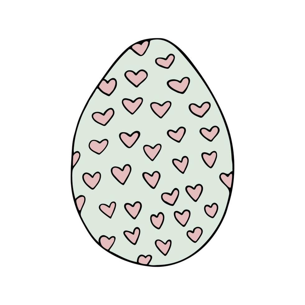 hand- getrokken Pasen eieren met decoratie. tekening vector