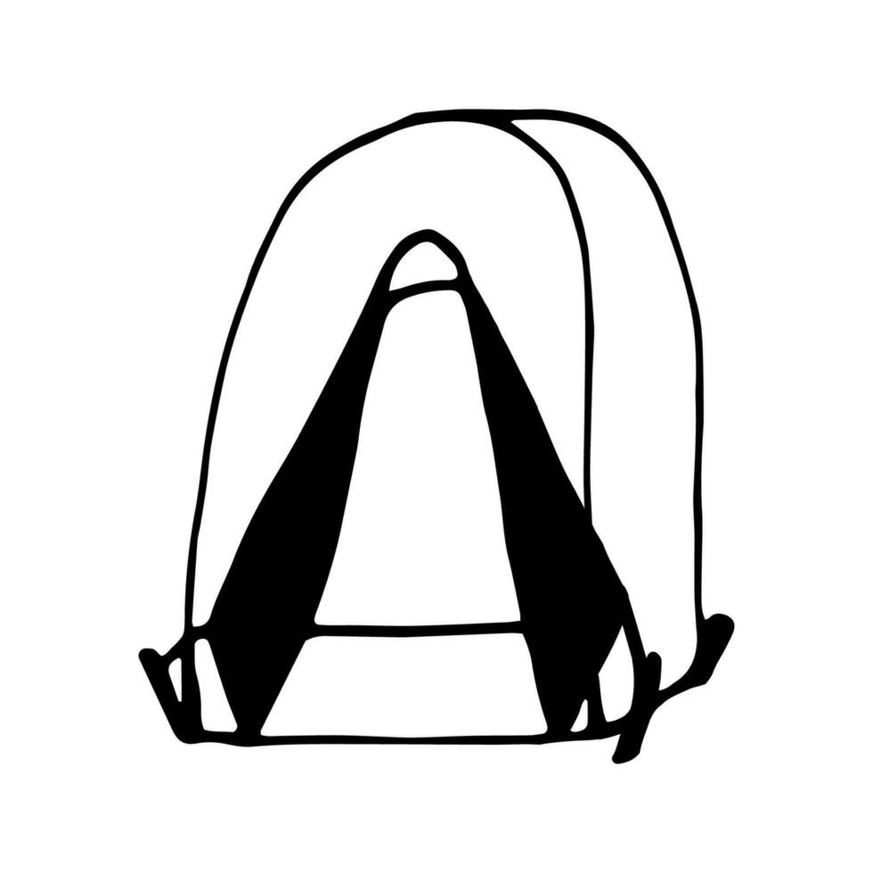 hand- getrokken vector kamp tent klem kunst. geïsoleerd Aan wit achtergrond tekening voor afdrukken, poster, schattig briefpapier, reizen ontwerp. hoog kwaliteit illustratie