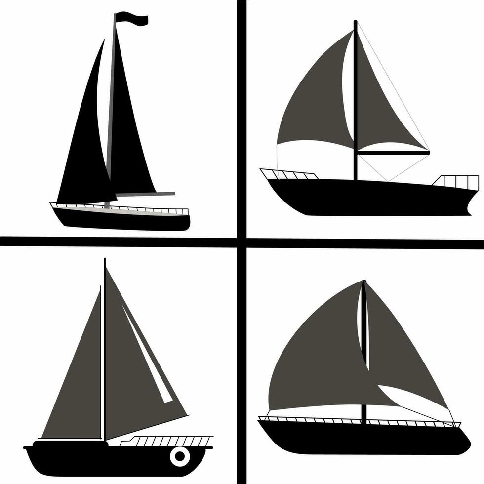zeilboot vector silhouet, logo, icoon
