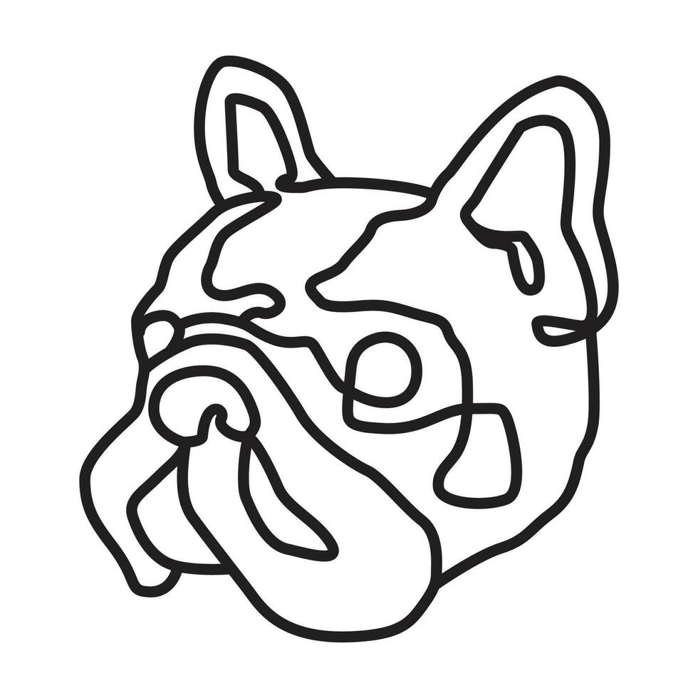 hond vector Frans bulldog logo icoon gezicht hoofd grafisch lijn illustratie