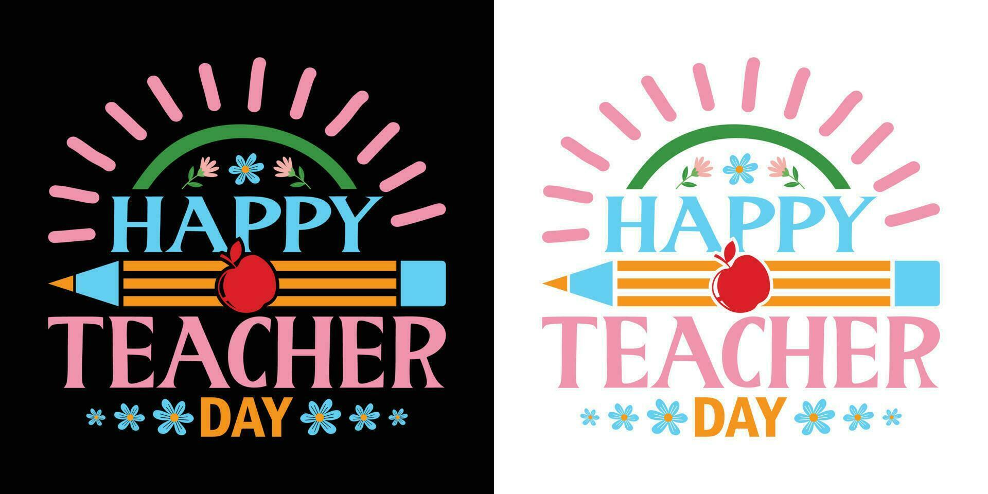 vector gelukkig leraar dag t-shirt ontwerp.