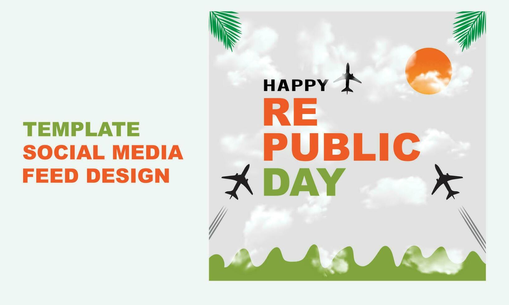 gelukkig republiek dag van Indië illustratie biman reaf vector sociaal media instagram post ontwerp