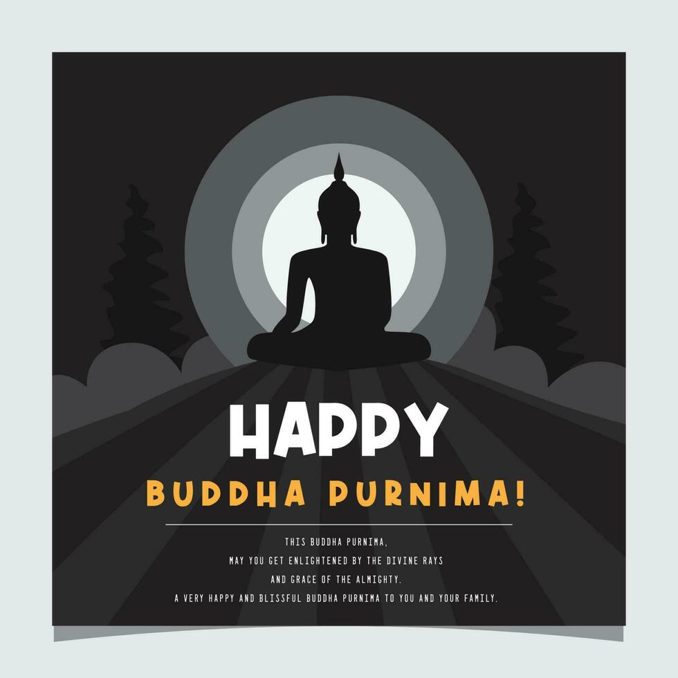 hand- getrokken Boeddha purnima vector vesak dag viering