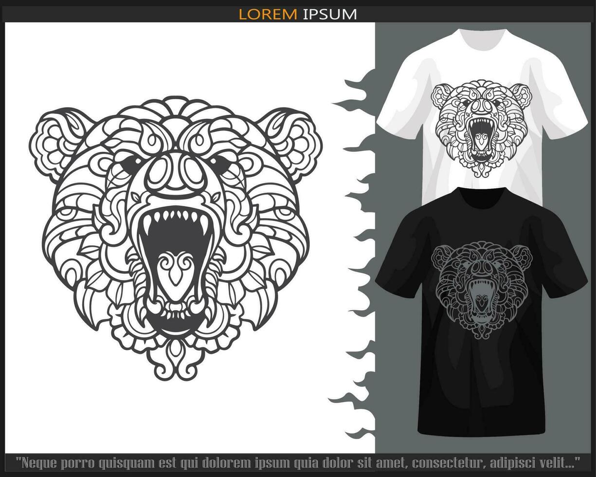 grizzly beer hoofd mandala kunsten vector