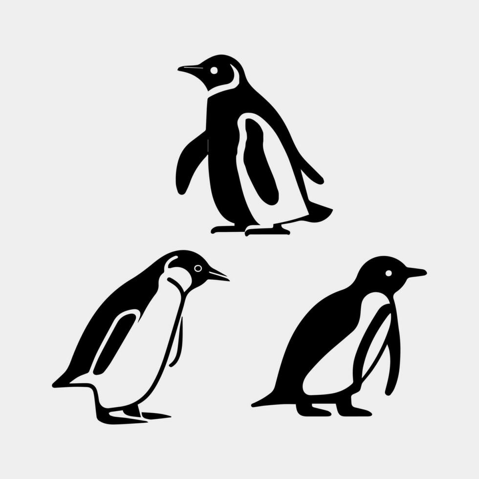 pinguïn silhouet vector illustratie geïsoleerd Aan wit