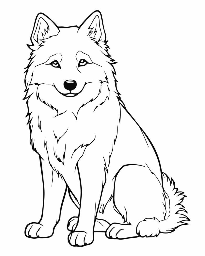 wolf kleurplaat vector