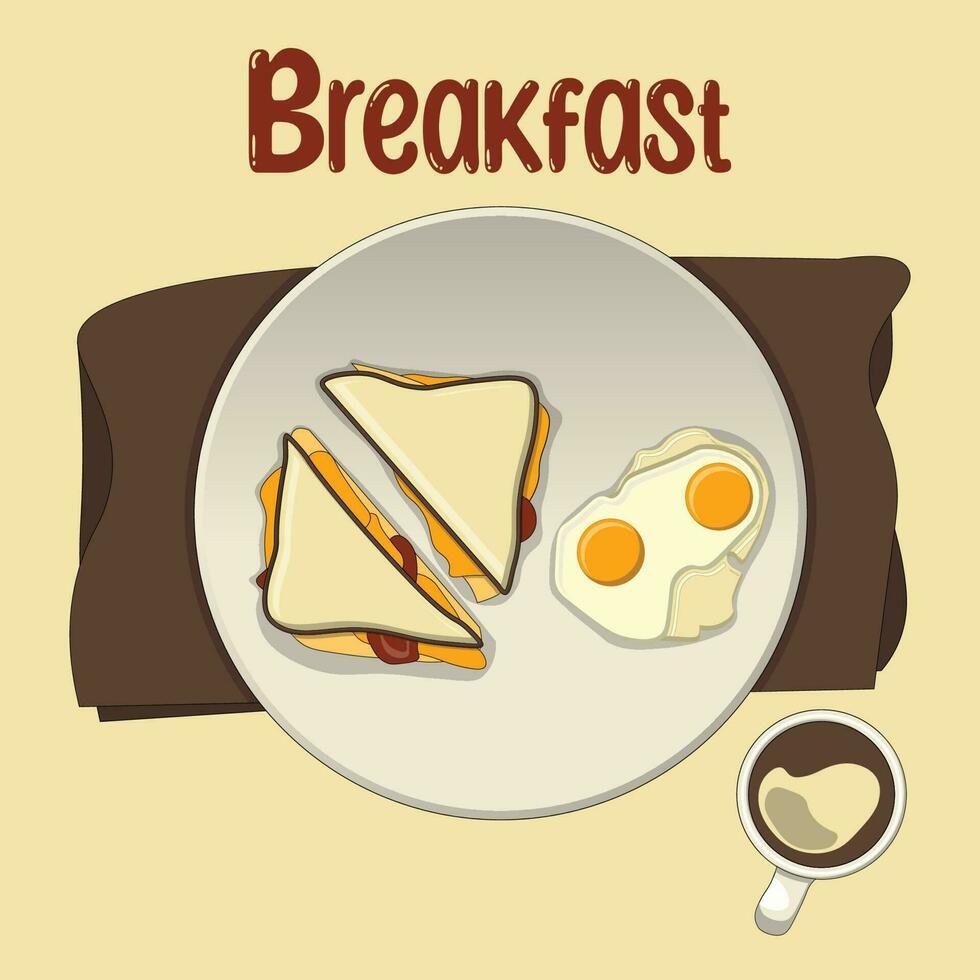 ontbijt voedsel en drank vector