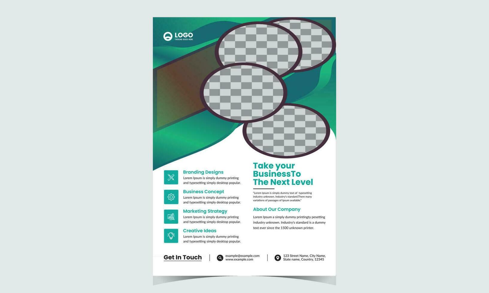 verzameling van modern ontwerp poster folder brochure Hoes lay-out sjabloon met cirkel grafisch elementen en ruimte voor foto achtergrond vector