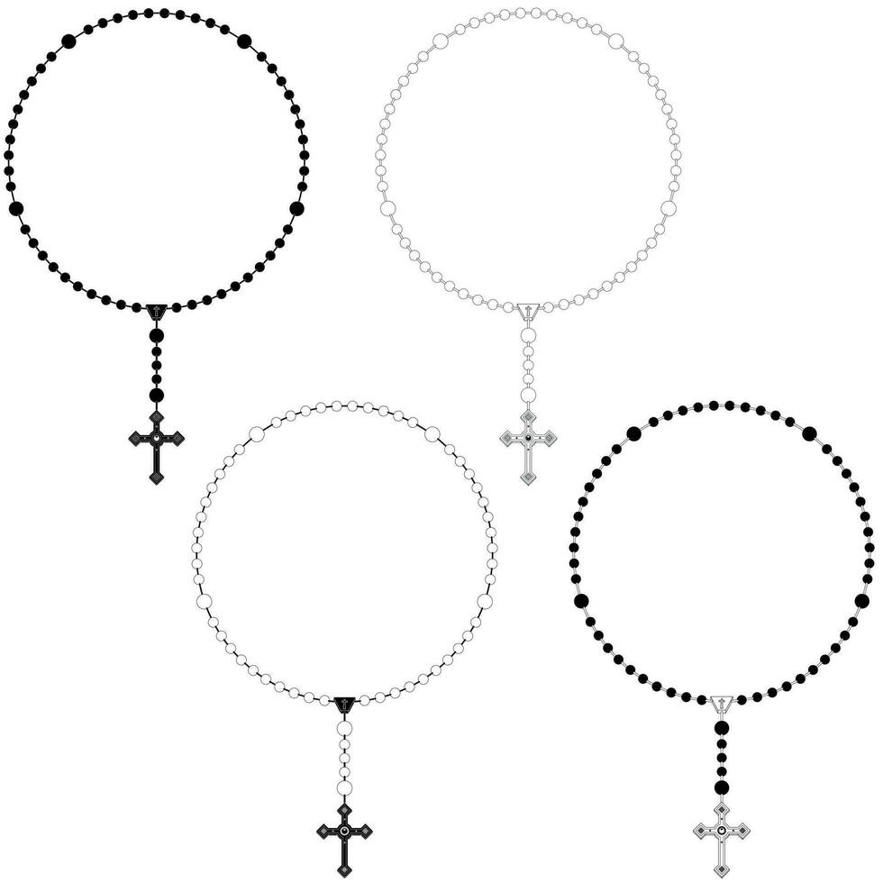 vector ontwerp van rozenkrans met kruis