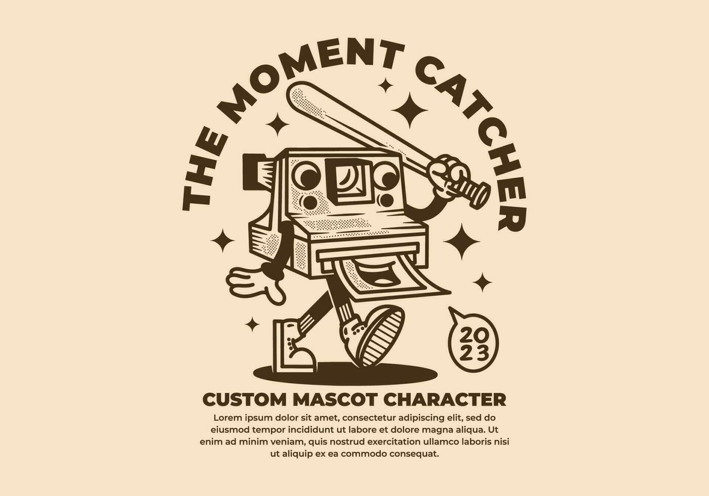 mascotte karakter ontwerp van oud camera vector