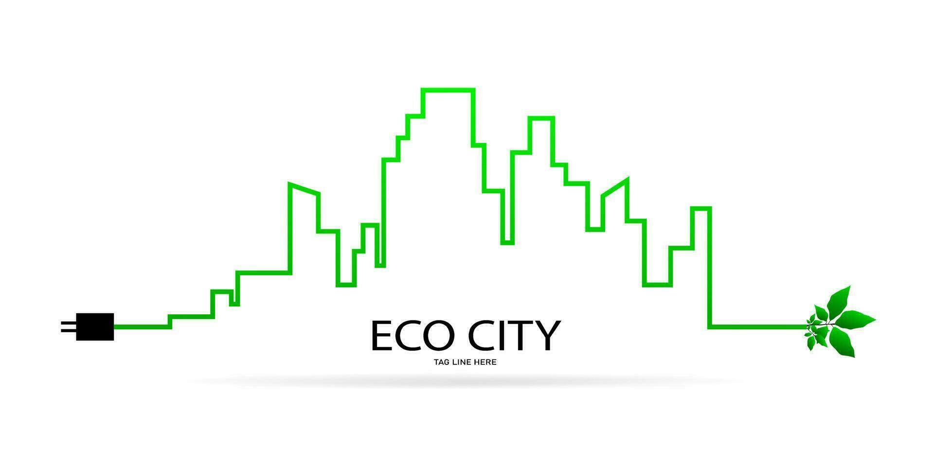 eco stad natuurlijk icoon groen logo. vlak vector illustratie. kan worden gebruikt voor uw werk.