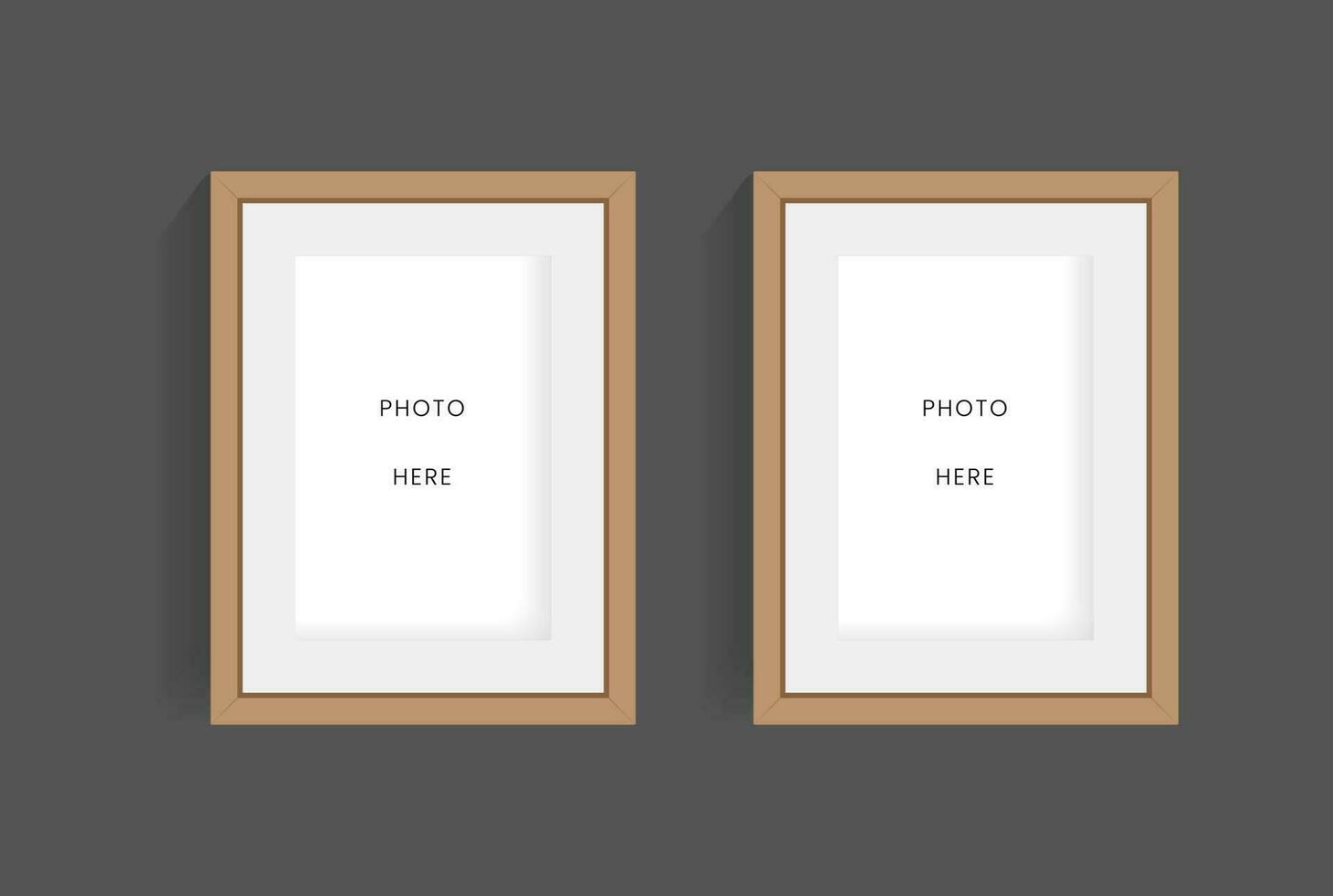 twee modern houten foto kaders bespotten omhoog ontwerp in vector illustratie