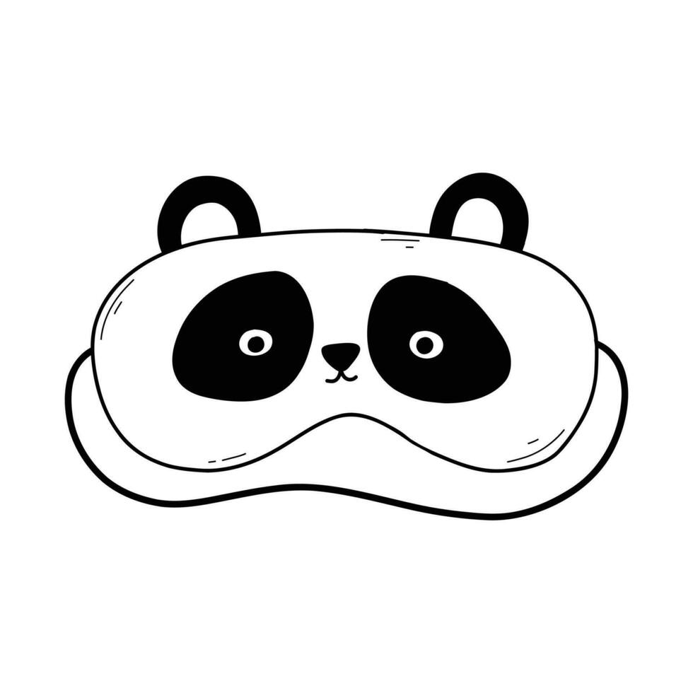 masker voor slaap. vector illustratie. tekening stijl. lineair slaap masker in de het formulier van een panda.