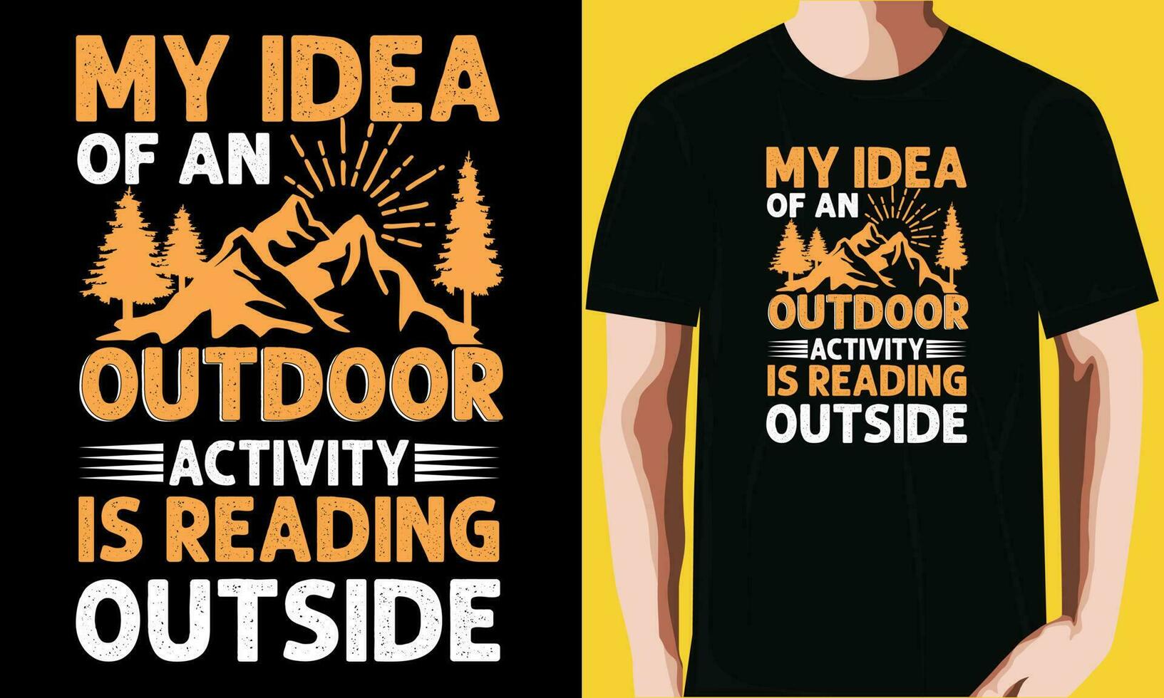 mijn idee van een buitenshuis werkzaamheid is lezing buiten t-shirt ontwerp. vector