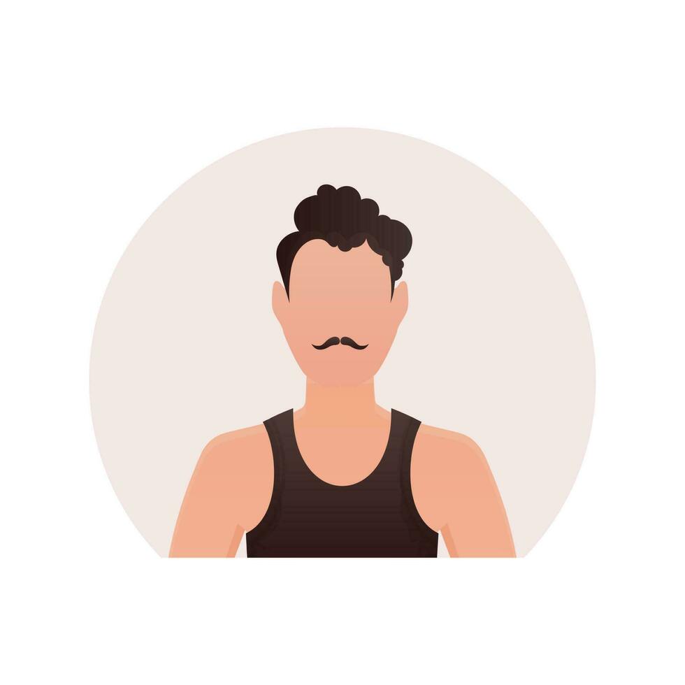 avatar van een Mens in een t-shirt. geïsoleerd. tekenfilm stijl. vector