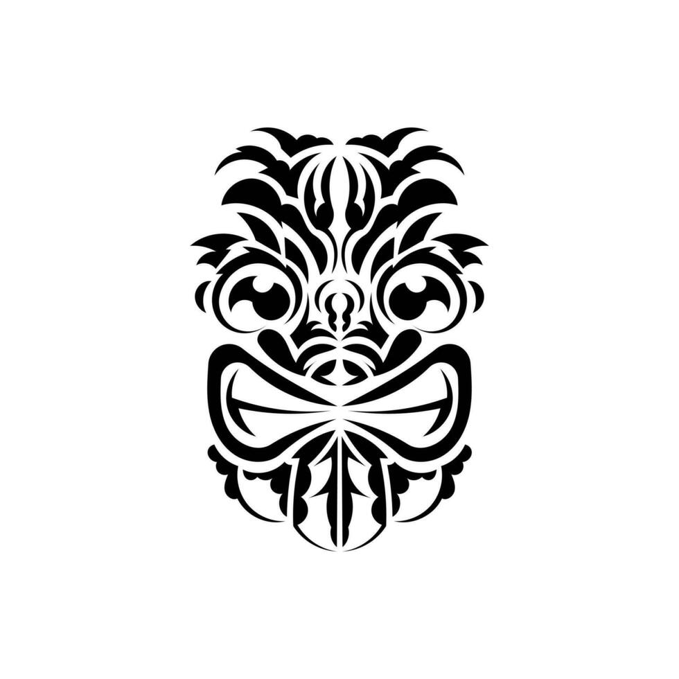 tribal masker. zwart tatoeëren in de stijl van de oude stammen. gemakkelijk stijl. vector illustratie geïsoleerd Aan wit achtergrond.