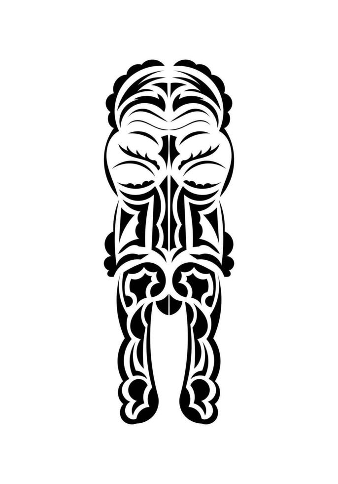 Maori stijl gezicht. zwart tatoeëren patronen. vlak stijl. vetcor. vector