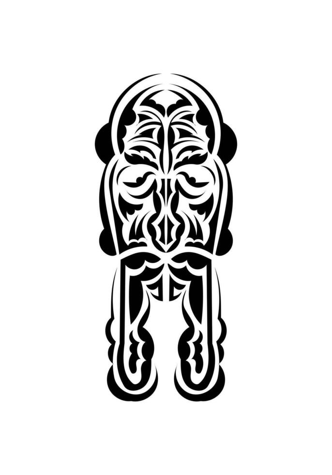 gezicht in traditioneel tribal stijl. zwart tatoeëren patronen. geïsoleerd Aan wit achtergrond. vector illustratie.