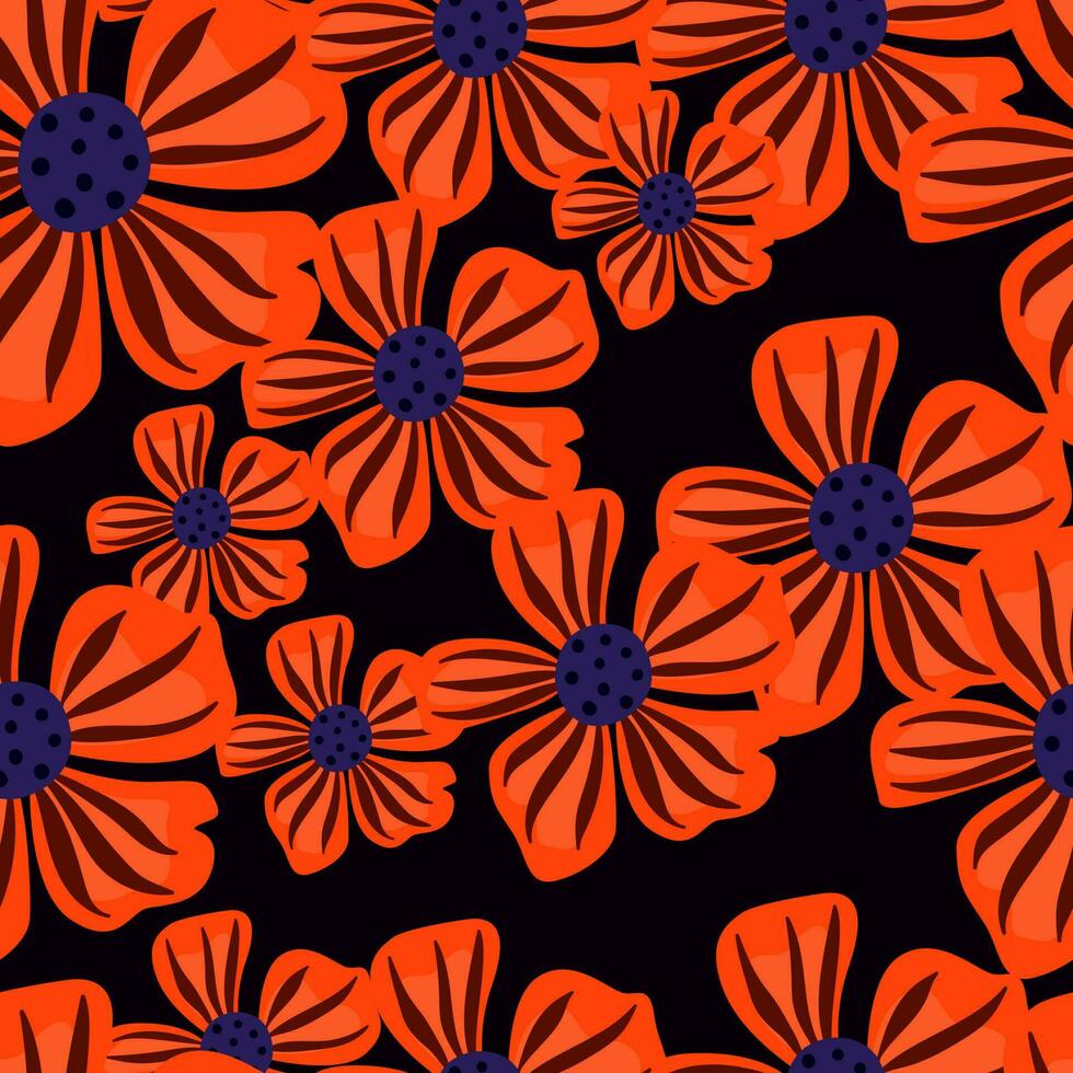 abstract bloemen naadloos patroon in gemakkelijk stijl. kamille bloem eindeloos achtergrond. vector