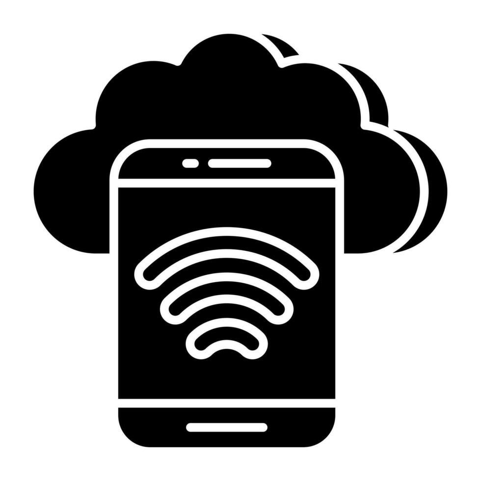 een pictogramontwerp van cloud-smartphone vector