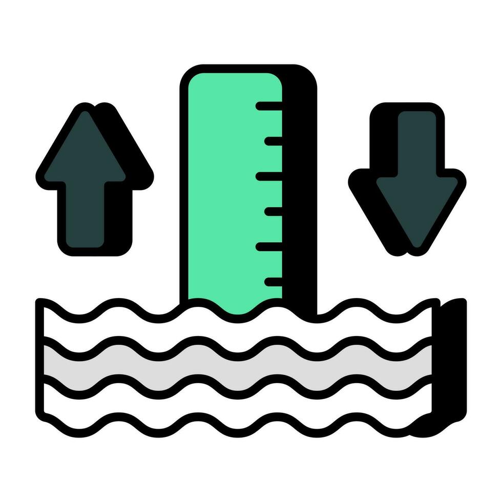 modern ontwerp icoon van water niveau meting vector