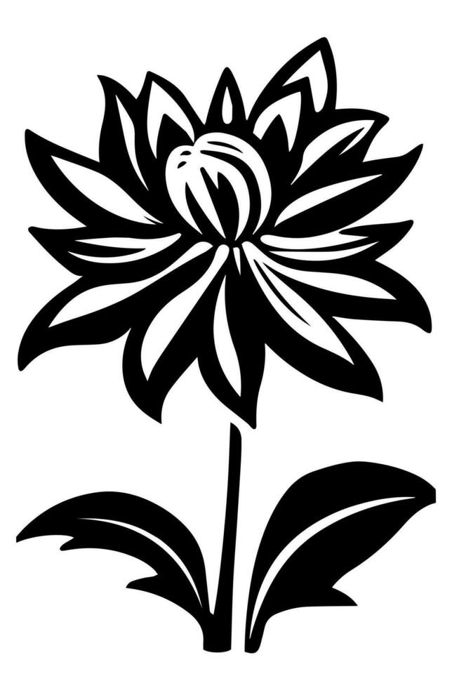 vector icoon van zwart en wit bloem