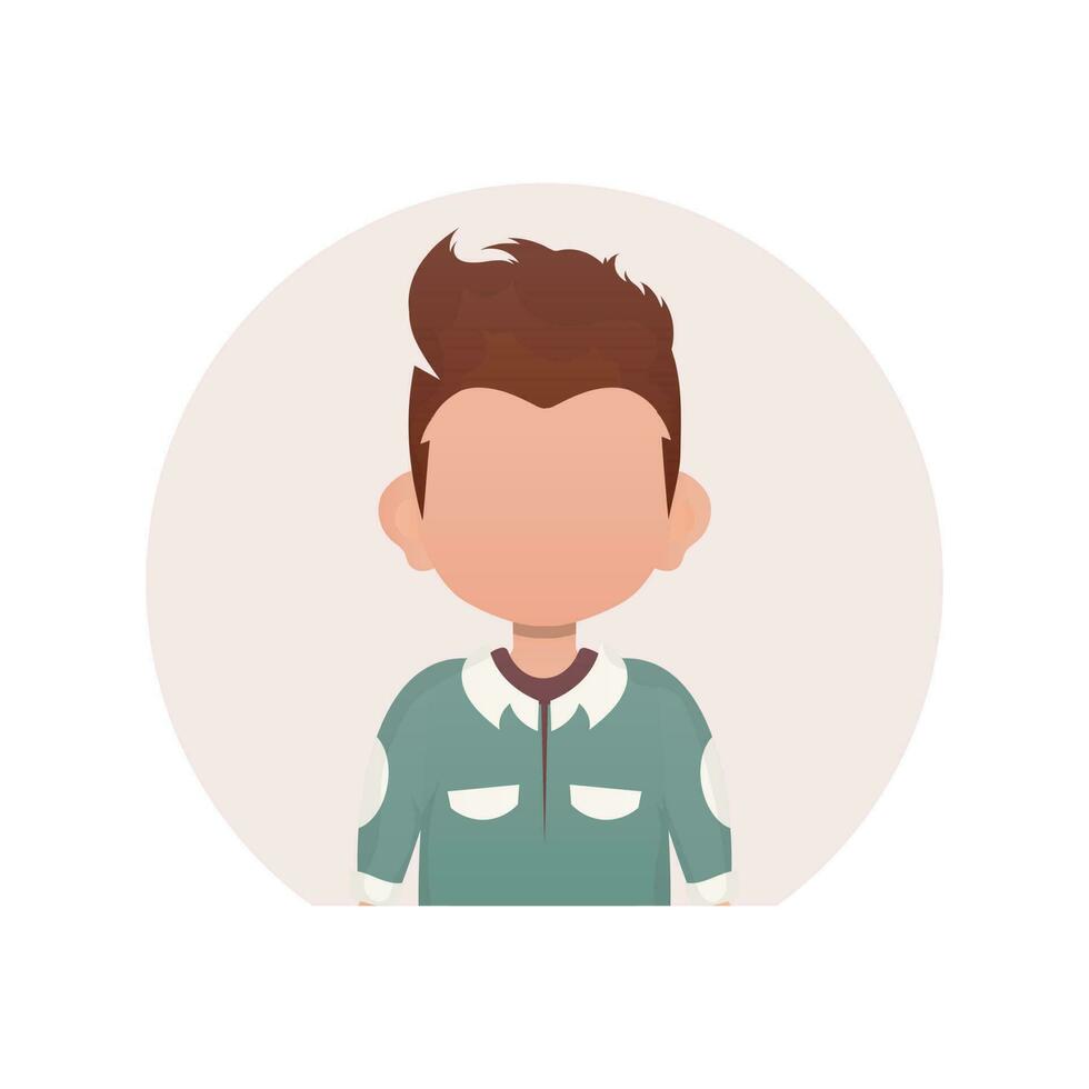 avatar van een schattig weinig jongen. geïsoleerd Aan wit achtergrond. tekenfilm stijl. vector illustratie.