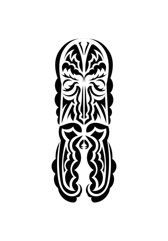 gezicht in traditioneel tribal stijl. zwart tatoeëren patronen. geïsoleerd Aan wit achtergrond. vetcor. vector