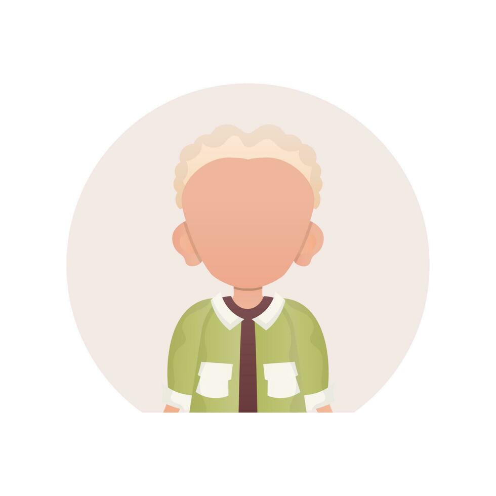 avatar van een schattig peuter- jongen. geïsoleerd Aan wit achtergrond. vector illustratie in tekenfilm stijl.