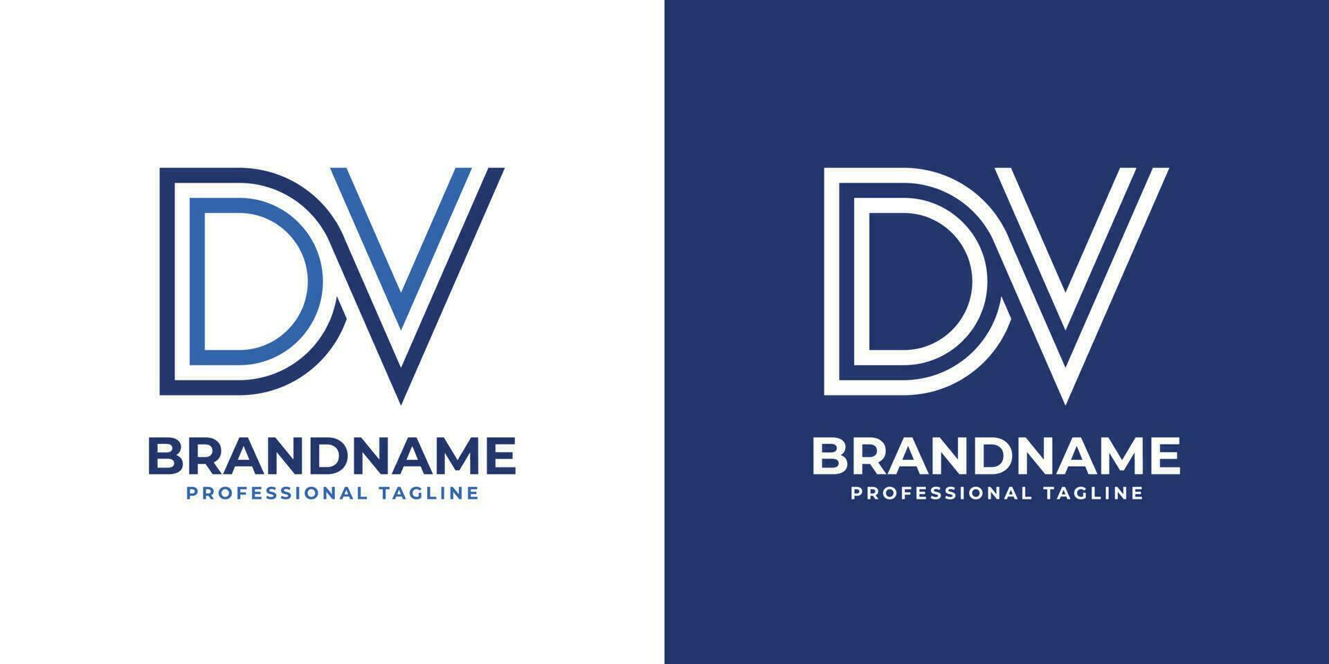 brief dv lijn monogram logo, geschikt voor ieder bedrijf met dv of vd initialen. vector