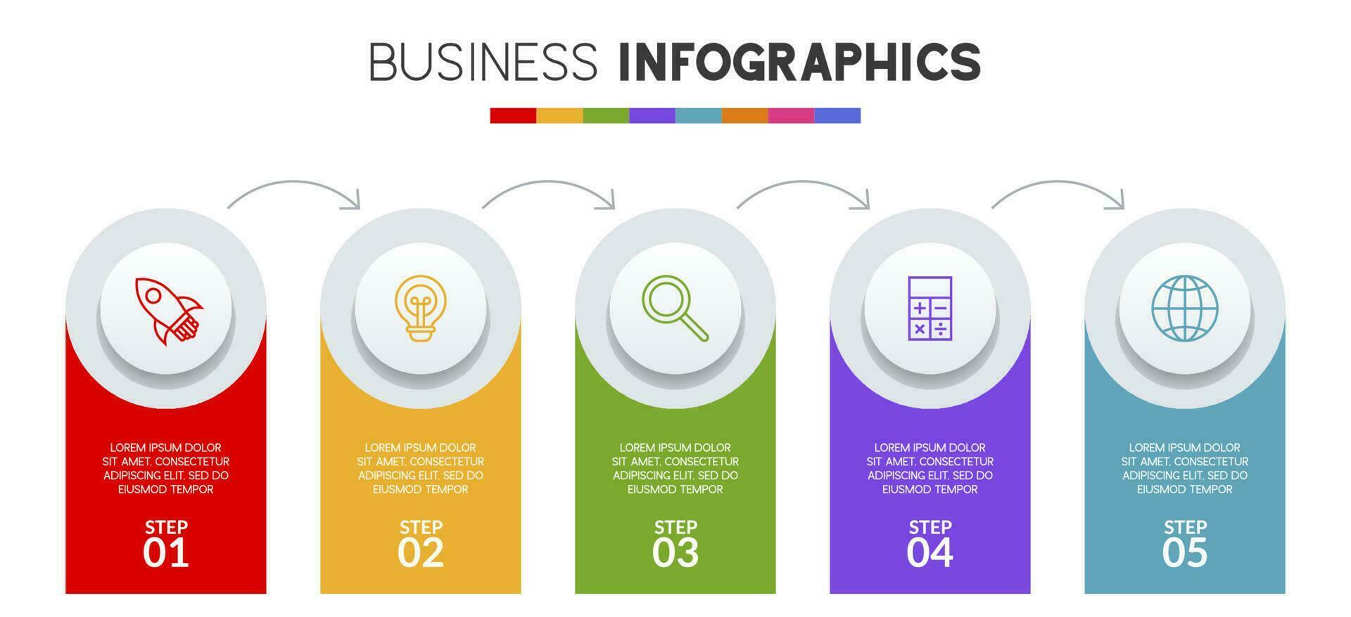 infographics ontwerp sjabloon en pictogrammen met 5 opties of 5 stappen vector