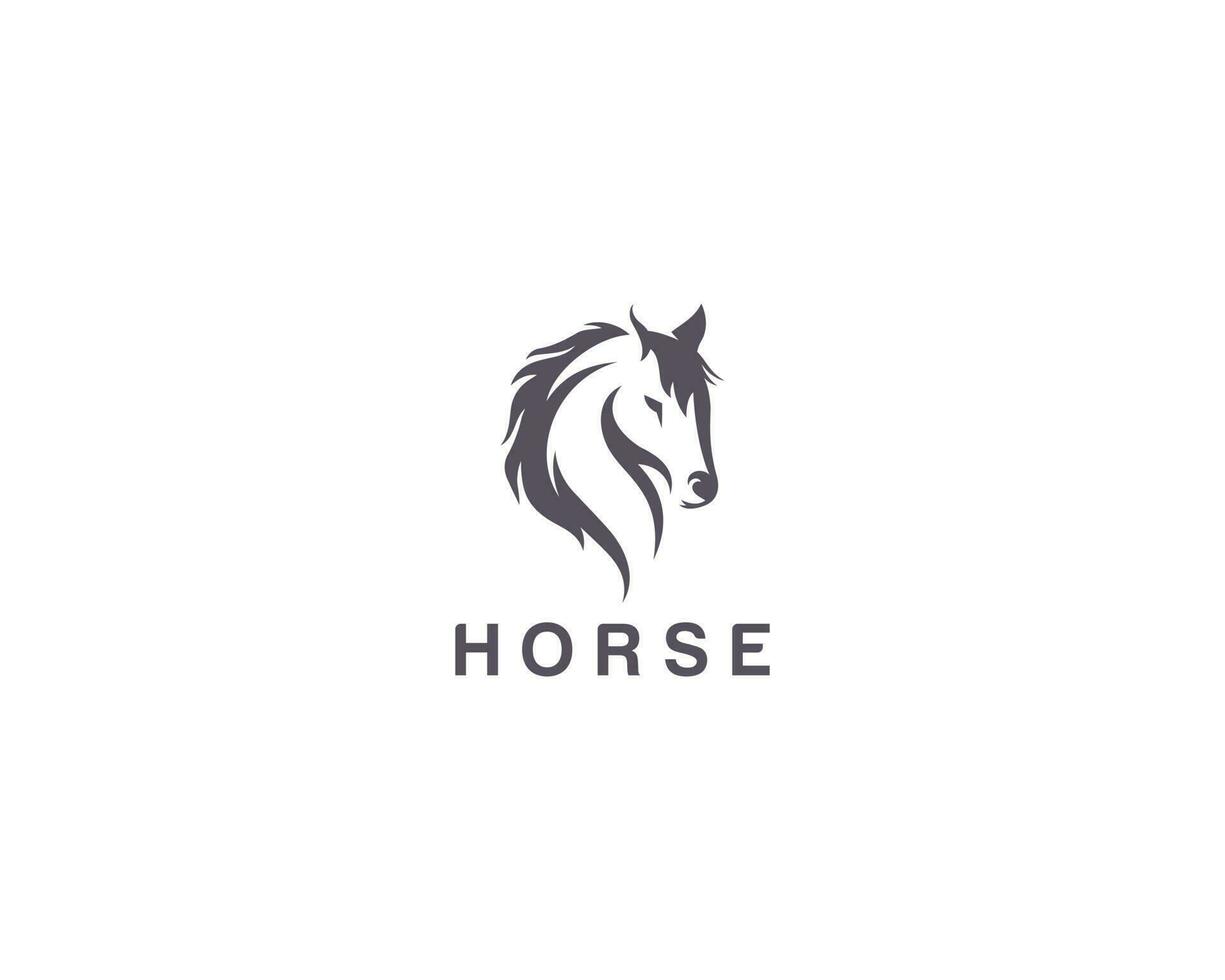 paard hoofd logo ontwerp sjabloon vector concept element mascotte stijl.