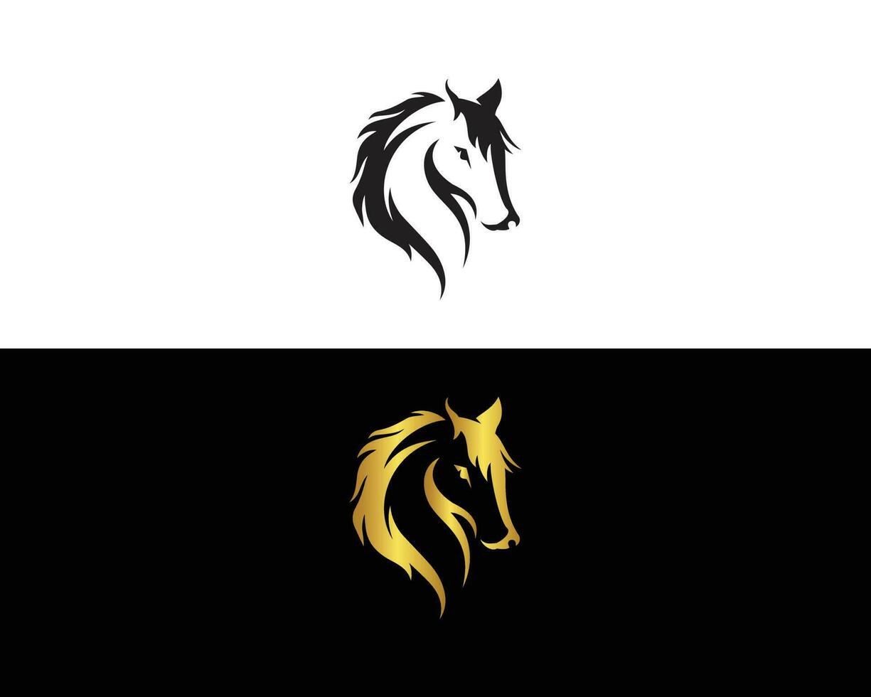 modern paard hoofd logo ontwerp sjabloon vector concept element mascotte stijl.