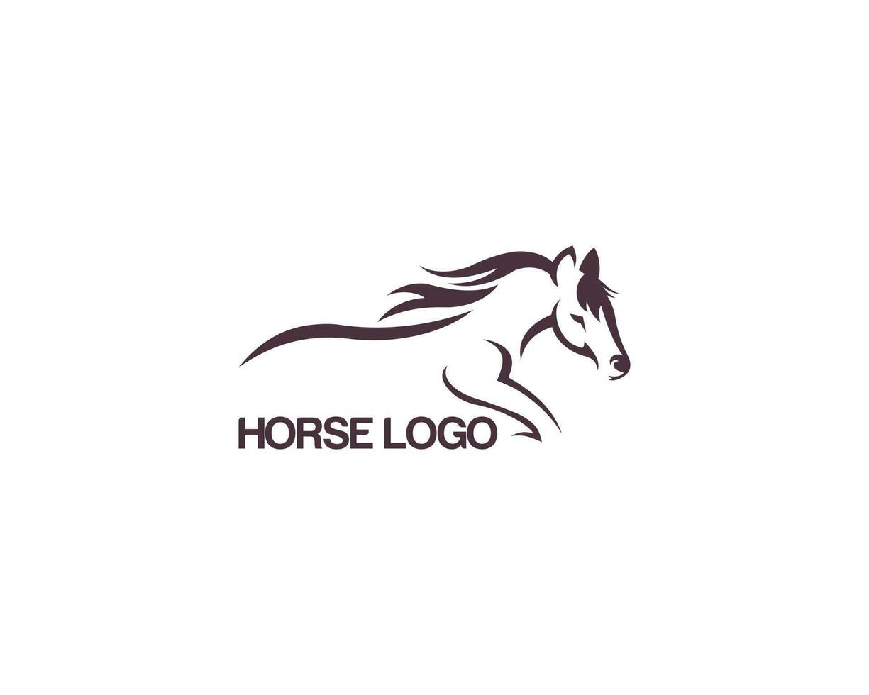 gemakkelijk racing paard elegantie logo icoon ontwerp illustratie vector concept.