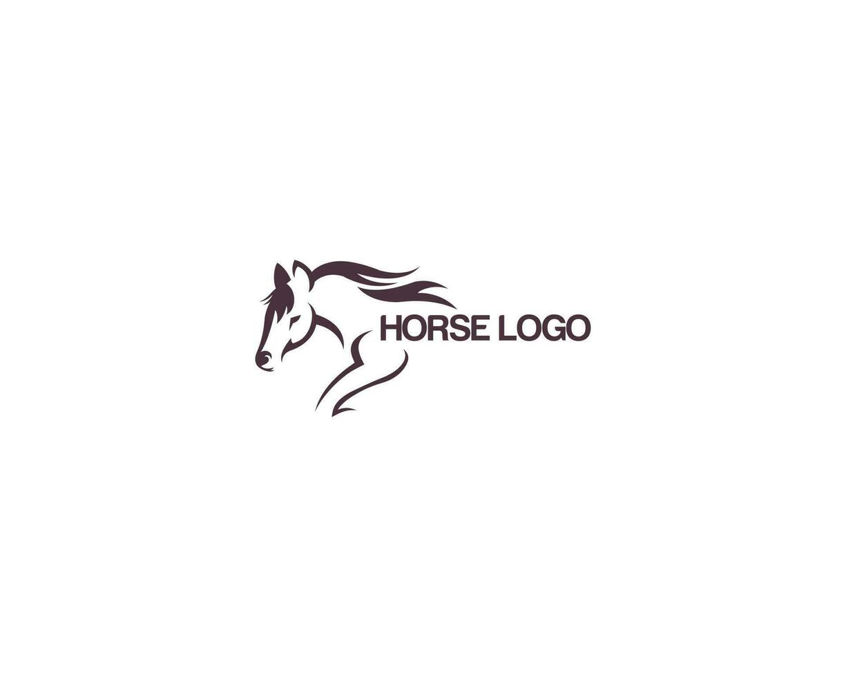 racing paard silhouet logo ontwerp sjabloon vector concept element wijnoogst stijl.