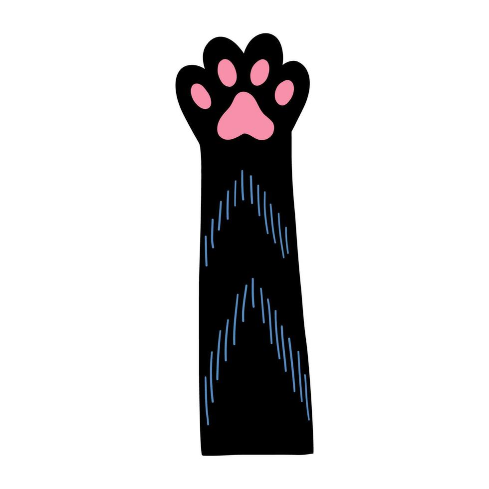 zwart kat poot illustratie geïsoleerd Aan wit achtergrond vector