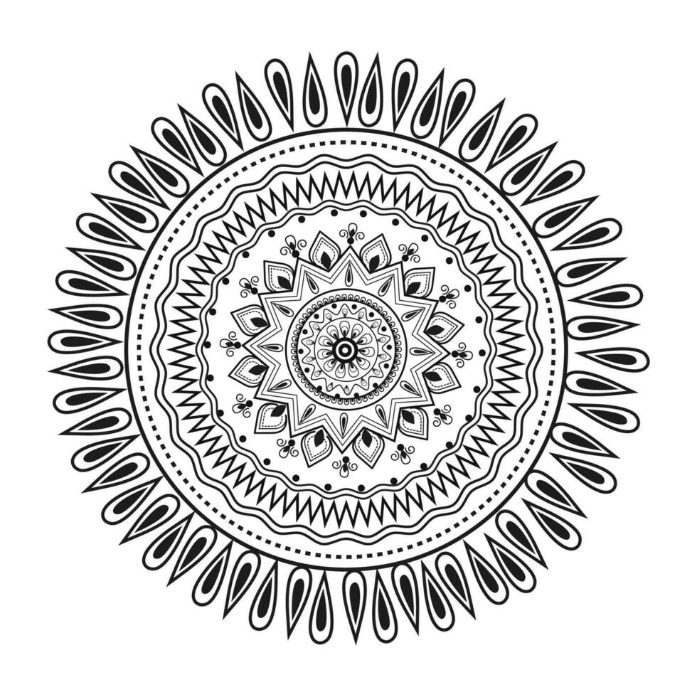 etnisch mandala patroon ontwerp in lijn kunst. vector