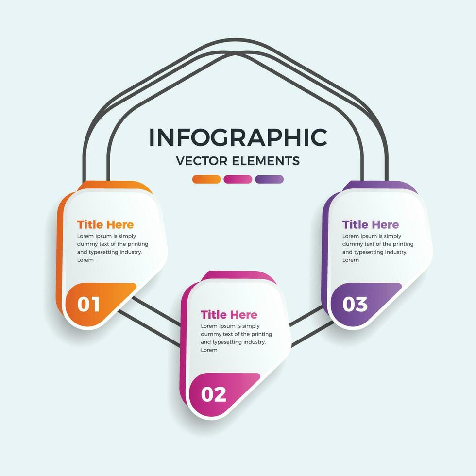 bedrijf concept infographic sjabloon met diagram. drie stappen presentatie bedrijf infographic sjabloon. modern infographic ontwerp sjabloon vector